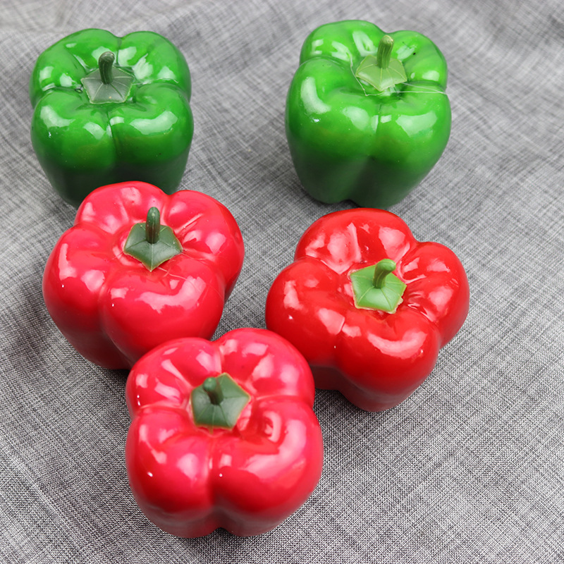 Wholesale of simulated chili peppers, bell peppers, bell peppers, pointed peppers, round peppers, vegetable models, fake fruits, toys, props and ornaments Application Scenario