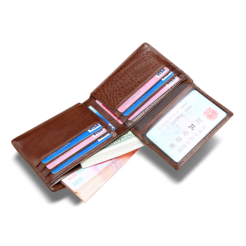 Amazon Explosive Rfid Men's Short Wallet Ultra-Thin Student Wallet Leather Youth Men's Bag Horizontal Coin Wallet Item Picture
