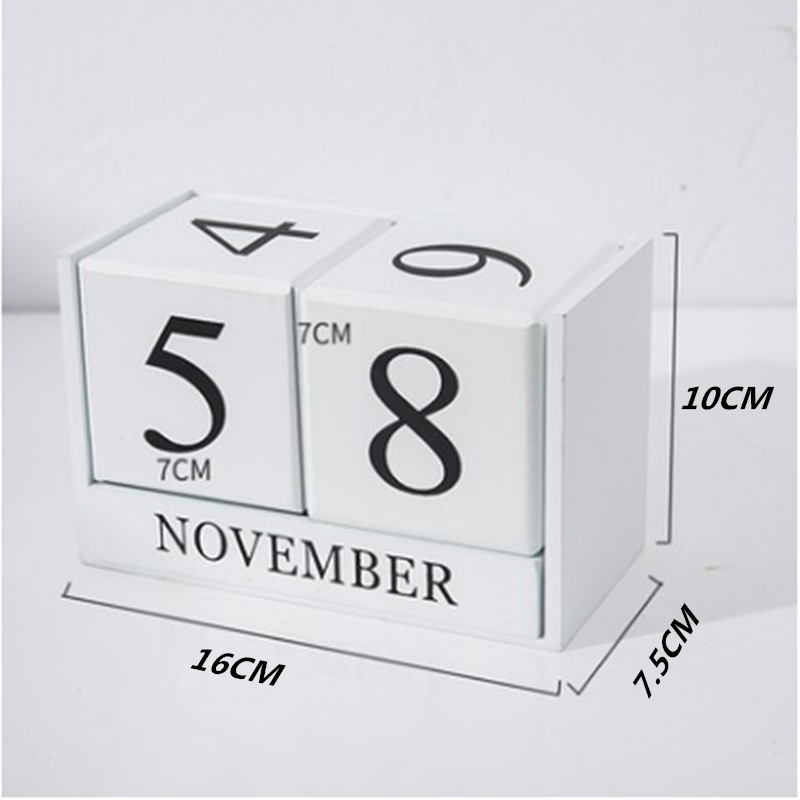 European country-style wooden creative perpetual calendar photography props, home decoration, home ornaments, wooden calendar Item Picture