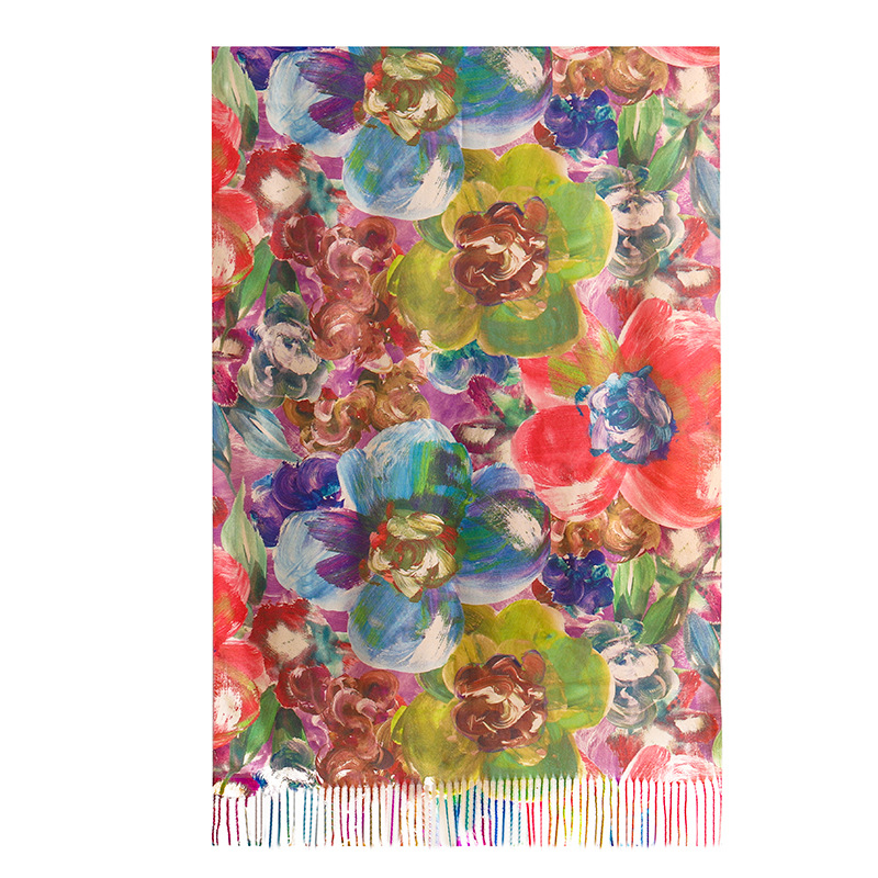 One-piece delivery of new autumn and winter styles of Liu 'an scarves, digital printing, imitation cashmere, oil painting, warm and ethnic style dual-purpose tassel shawls, wholesale factory direct sales Application Scenario