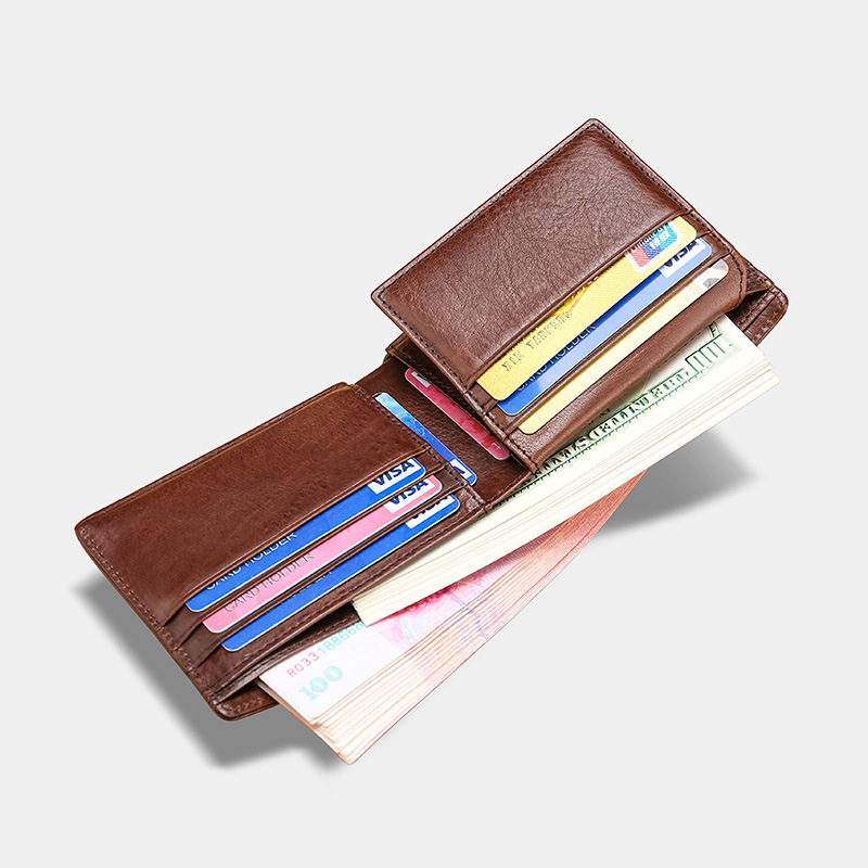 Amazon Explosive Rfid Men's Short Wallet Ultra-Thin Student Wallet Leather Youth Men's Bag Horizontal Coin Wallet Application Scenario