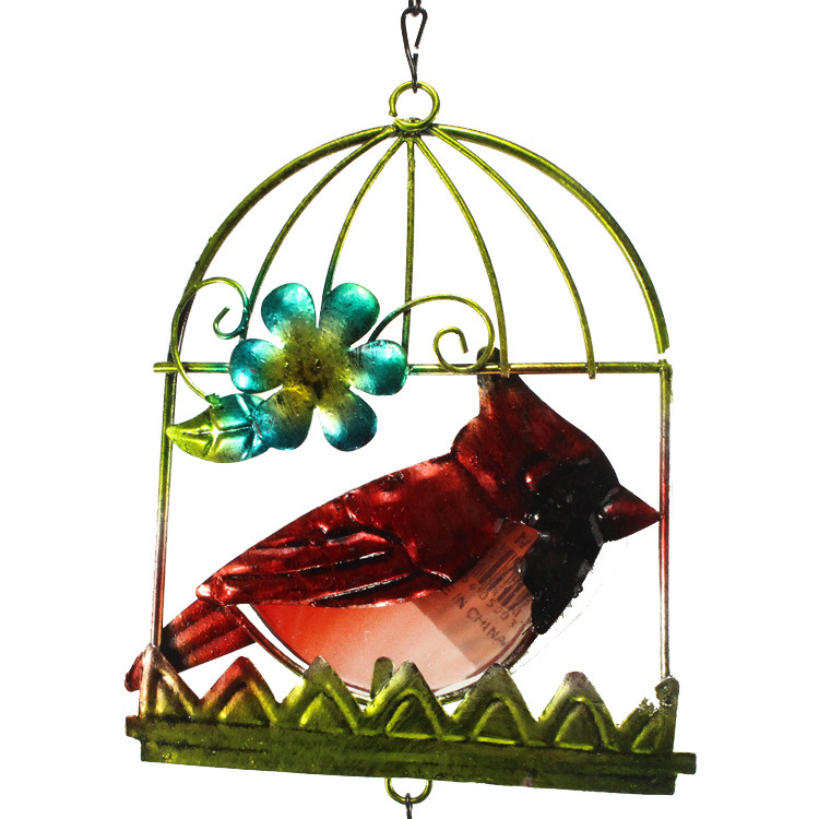 Ironwork Bird Cage Wind Chimes Hanging Decoration Balcony Garden Home Decoration Crafts Zakka Metal Bell Pendants Cross Border Item Picture