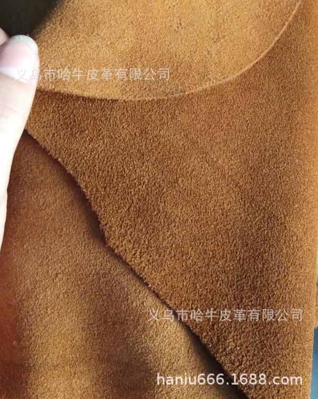 Yiwu Hainiu leather cow suede brown cow two layer suede black and other colors available details Picture