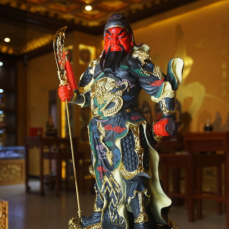 南岳大庙香灰制品 19寸关公雕像佛像 摆件工艺礼品办公室批发