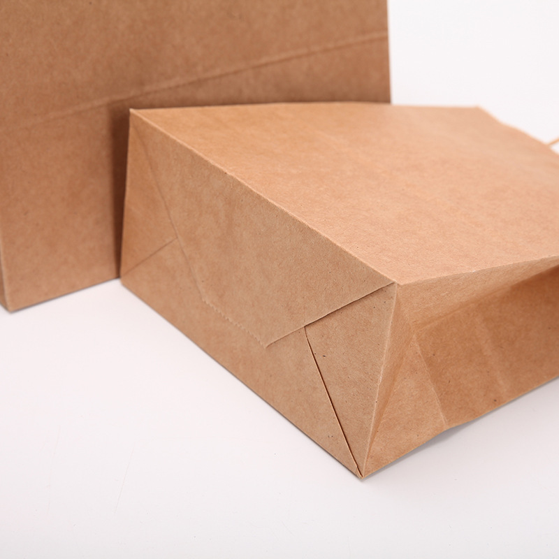 Off-The-Shelf Kraft Oil Proof Paper Bag Gift Advertising Bag Clothing Shopping Bag Kraft Paper Tote Bag Logo Specification drawing