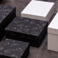 现货天地盖高档礼品盒 长方形星空大号礼物盒黑色硬纸盒 厂家直销