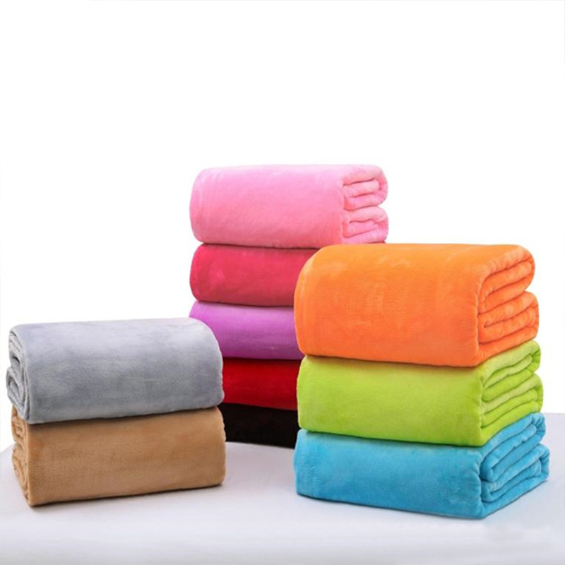 Gift Blanket Manufacturers Direct Sales Solid Color Flannel Coral Velvet Blanket Office Nap Blanket Spring Summer Air Conditioning Blanket Knee details Picture