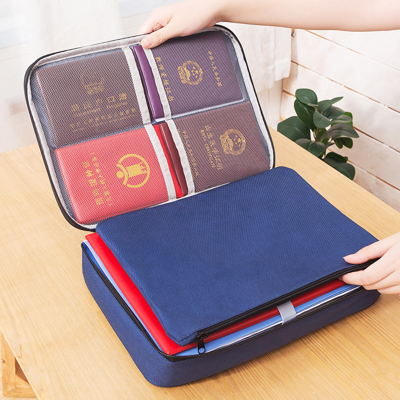 证件收纳包盒家用便携多层大容量多功能文件户口本护照卡包证件包