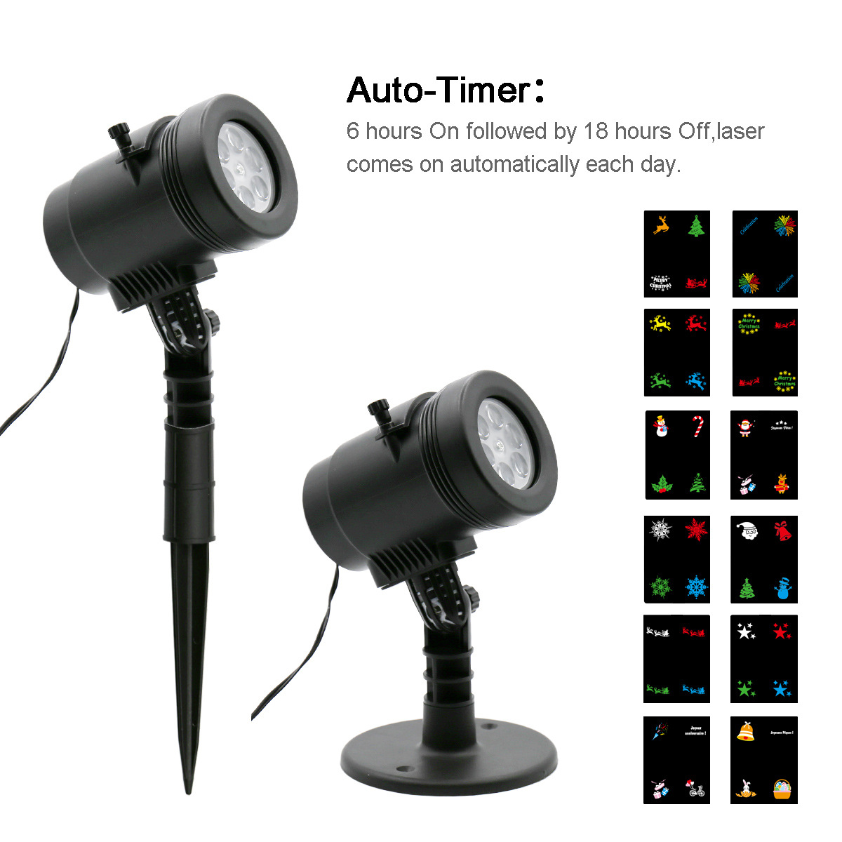 The interchangeable LED film projection lamp and snowflake projection lamp can be customized with high-brightness and non-fading film Specification image