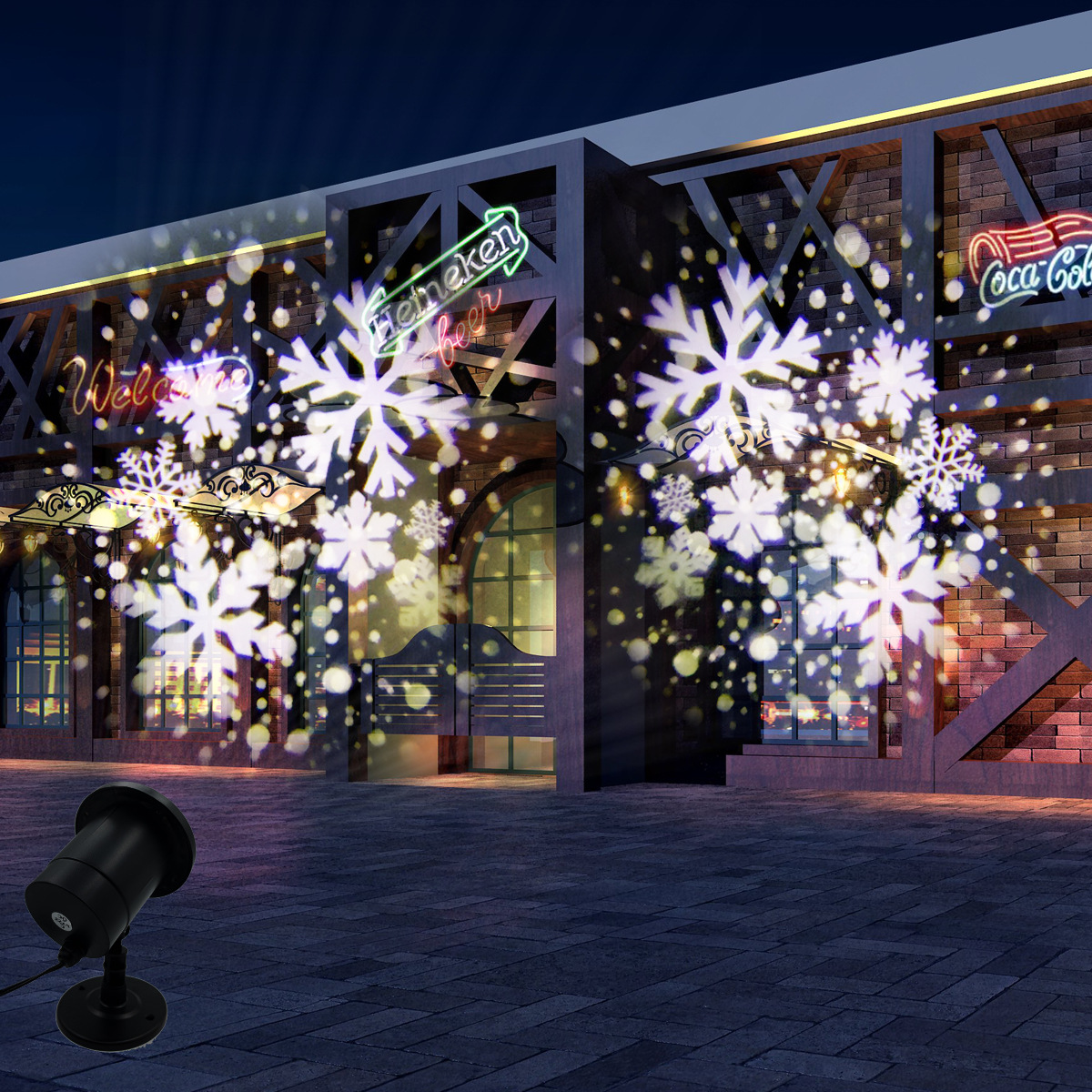 2019 New style Blizzard projection lamp, white snow flower lamp, Christmas snowflake blizzard projection lamp Specification image