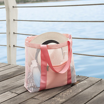 韩版旅行沙滩包收纳包手提户外洗漱游泳包网格收纳袋旅行包批发