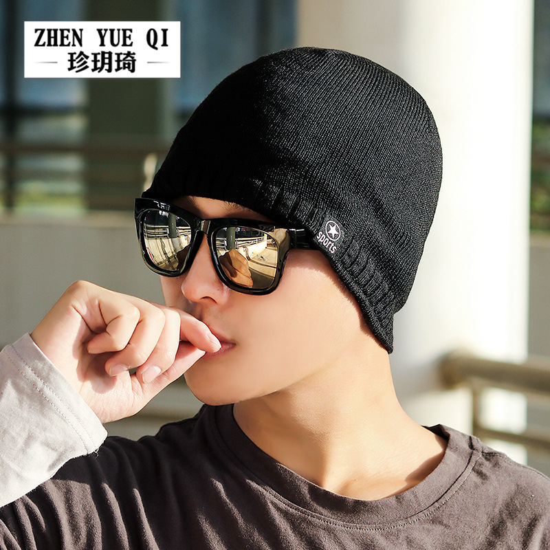 珍玥琦 秋冬天防寒针织套头帽 男士户外滑雪加绒保暖包头帽子批发图