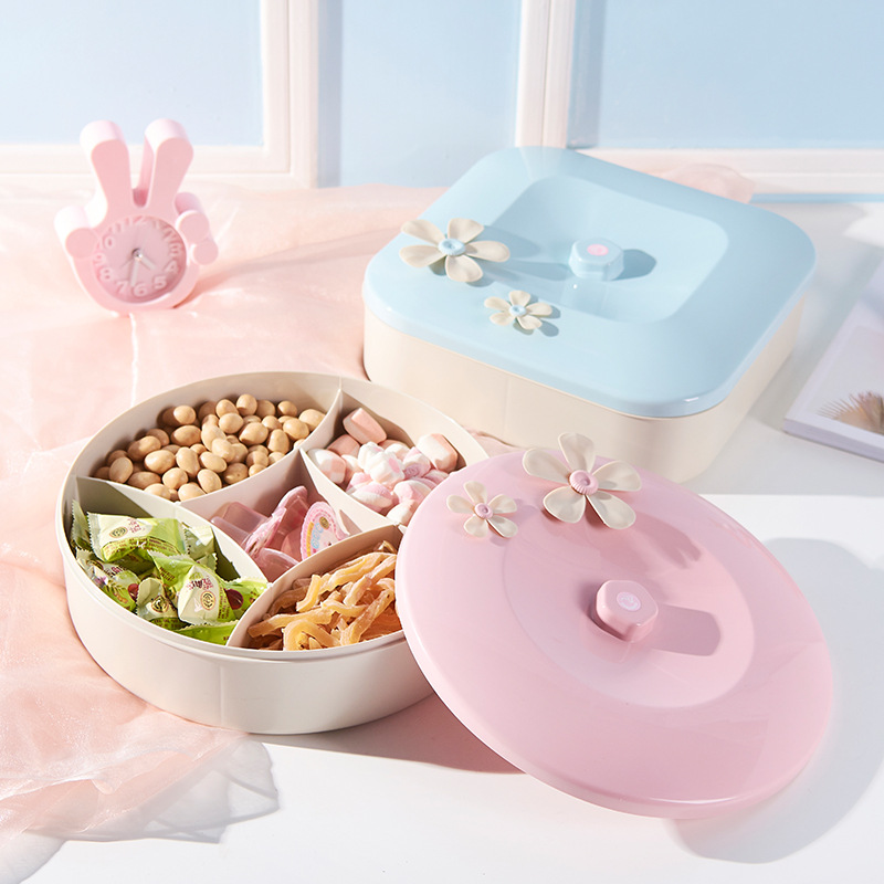 G468-5636/7塑料干果盘收纳瓜子盒糖果盒创意水果盘家用客厅零食收纳盒