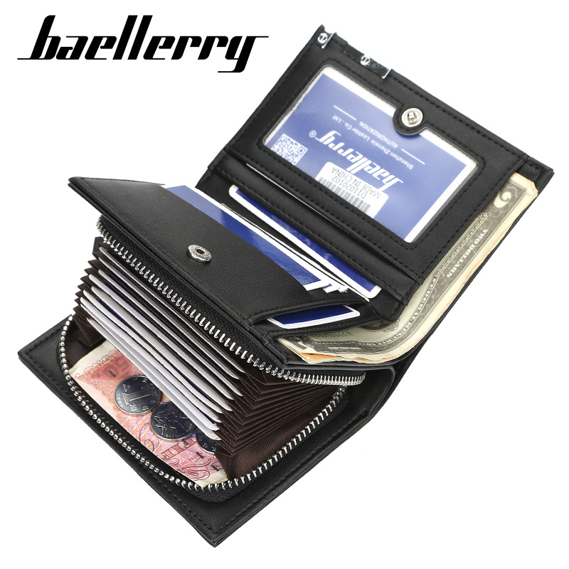 baellerry新款男士短款钱包时尚休闲风琴卡包大容量拉链钱夹批发详情图2