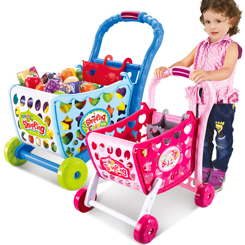 "Xiongcheng House" shopping cart for boys, girls, children, simulated supermarket, small trolley, mini baby, 1-3 years old, 6 toys Application Scenario