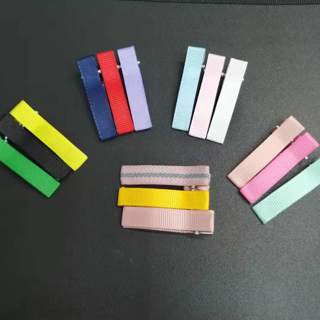 Diy Children's Hair Accessories Full Half Pack Cloth 5Cm Double Fork Duck Clip Assorted Ribbon Paste Hair Clip Processing