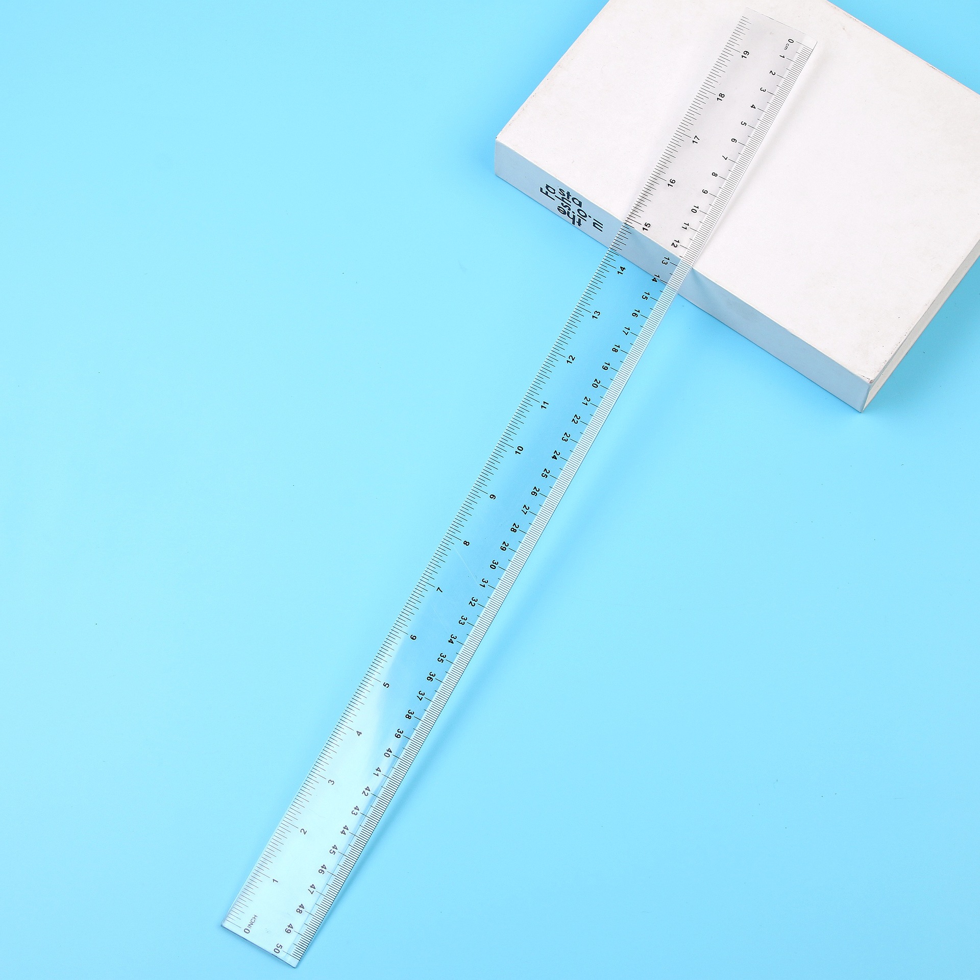 尺子文具 测量直尺标准测量尺50cm学生文具塑料透明考试用尺 批发
