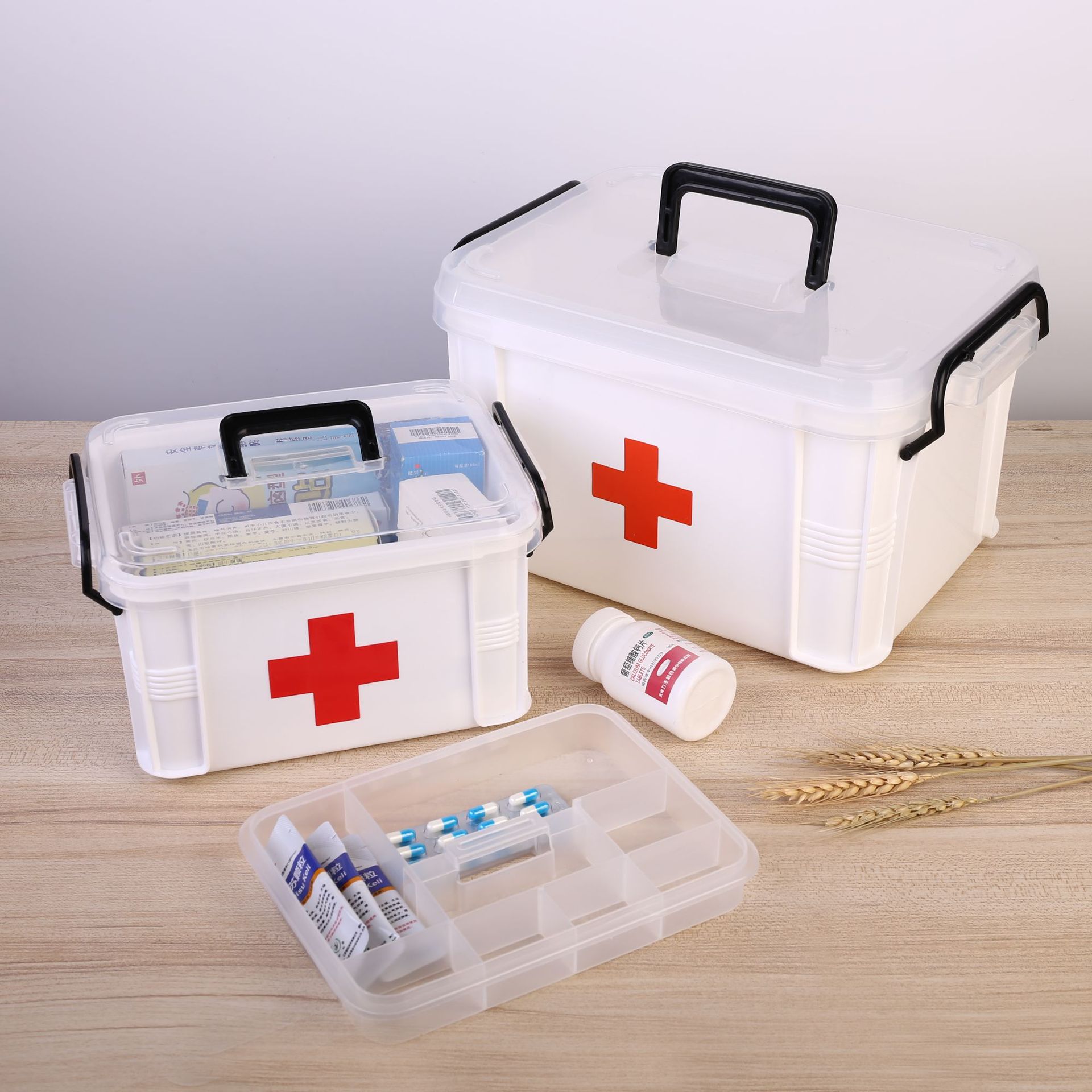 Storage Box Medicine Box Multi-Layer Large Medical Emergency Home Medicine Baby Visit Medicine Kit Medical Kit First Aid Kit Specification drawing