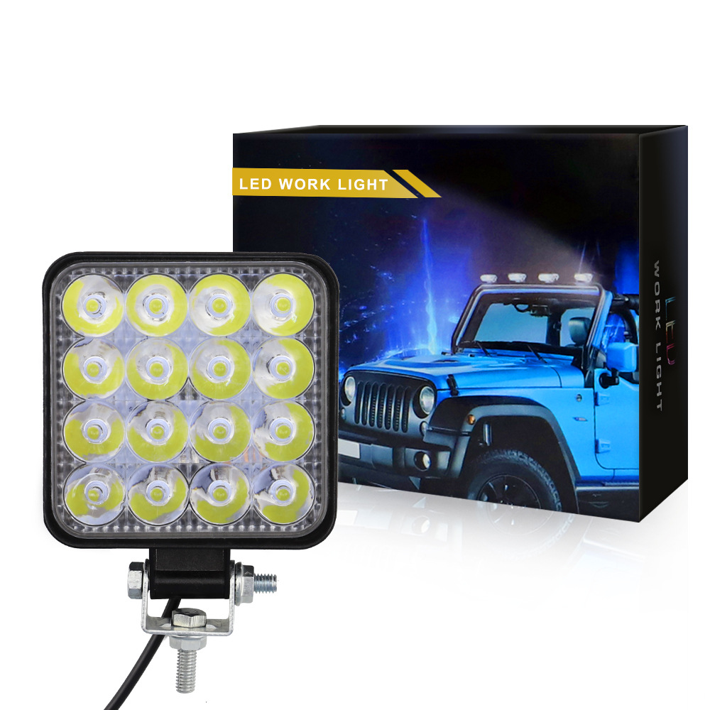 DXZ car LED working light Mini square 16 light 48W driver assistance light modified headlight spotlight head Item Picture