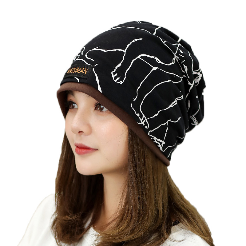 The Korean Version Of The New Hot Animal Cotton Plus Edge Warm Bun Hat Fashion Everything Ear Protection Curly Edge Scarf Hat Item Picture