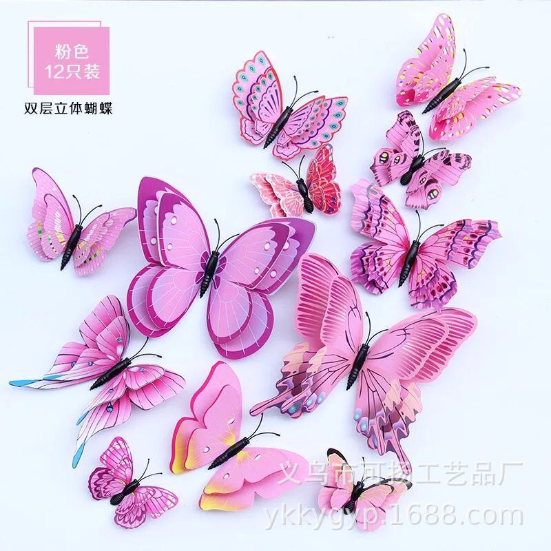 双层蝴蝶批发PVC蝴蝶套装/工艺品园艺摆/批发鹦鹉仿真鸟商场婚饰园艺装饰产品图