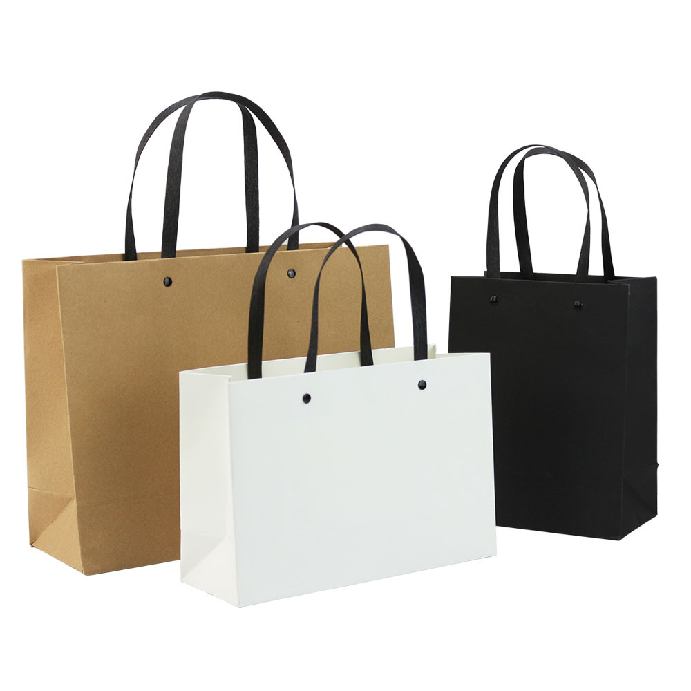 Kraft Nail Paper Bag Clothing Bag Tote Bag Solid Color Gift Shopping Bag White Card Paper Bag Corporate Culture Promotion Bag Item Picture