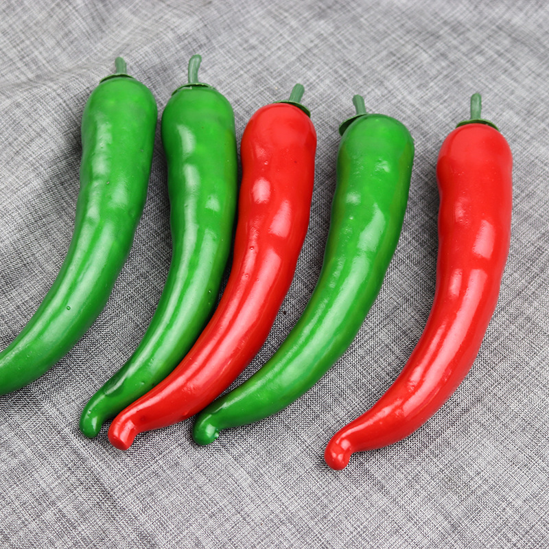 Wholesale of simulated chili peppers, bell peppers, bell peppers, pointed peppers, round peppers, vegetable models, fake fruits, toys, props and ornaments details Picture