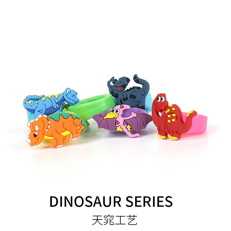Personalized cartoon PVC dinosaur ring, creative soft rubber doll ring wholesale, dinosaur pattern jewelry and accessories 1 Application Scenario