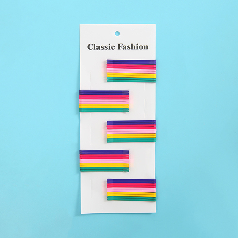 Colorful straight clips, candy-colored bangs clips, cute hair clips, small hair clippers, wavy edge clips, hair accessory tools Specification image