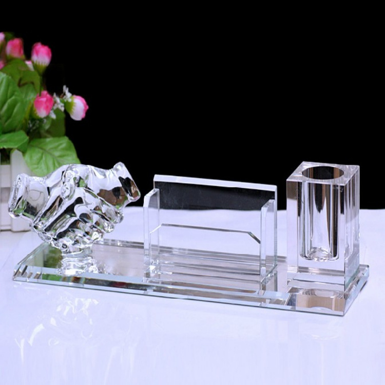 Crystal Gift Office Decoration Pen Holder Name Card Holder Arts And Crafts Company Activities Party Gift Souvenirs Specification drawing