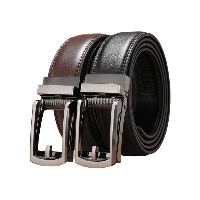 Cross-Border Fake Needle Buckle Belt Men's Leather Casual Automatic Buckle Belt Fashion Handsome Belt Item Picture