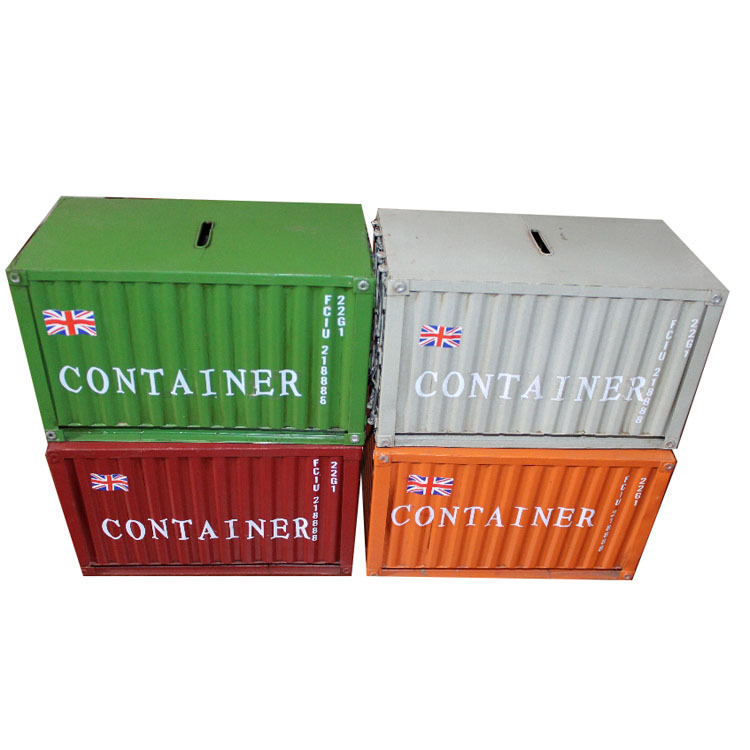 Original manufacturer's iron art model, AliExpress shipping container model, European and American creative iron money tank storage box Application Scenario