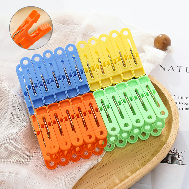 Plastic drying clips, thickened plastic clips, windproof clips, underwear, clothes and socks clips, 20-piece set of clothes drying clips