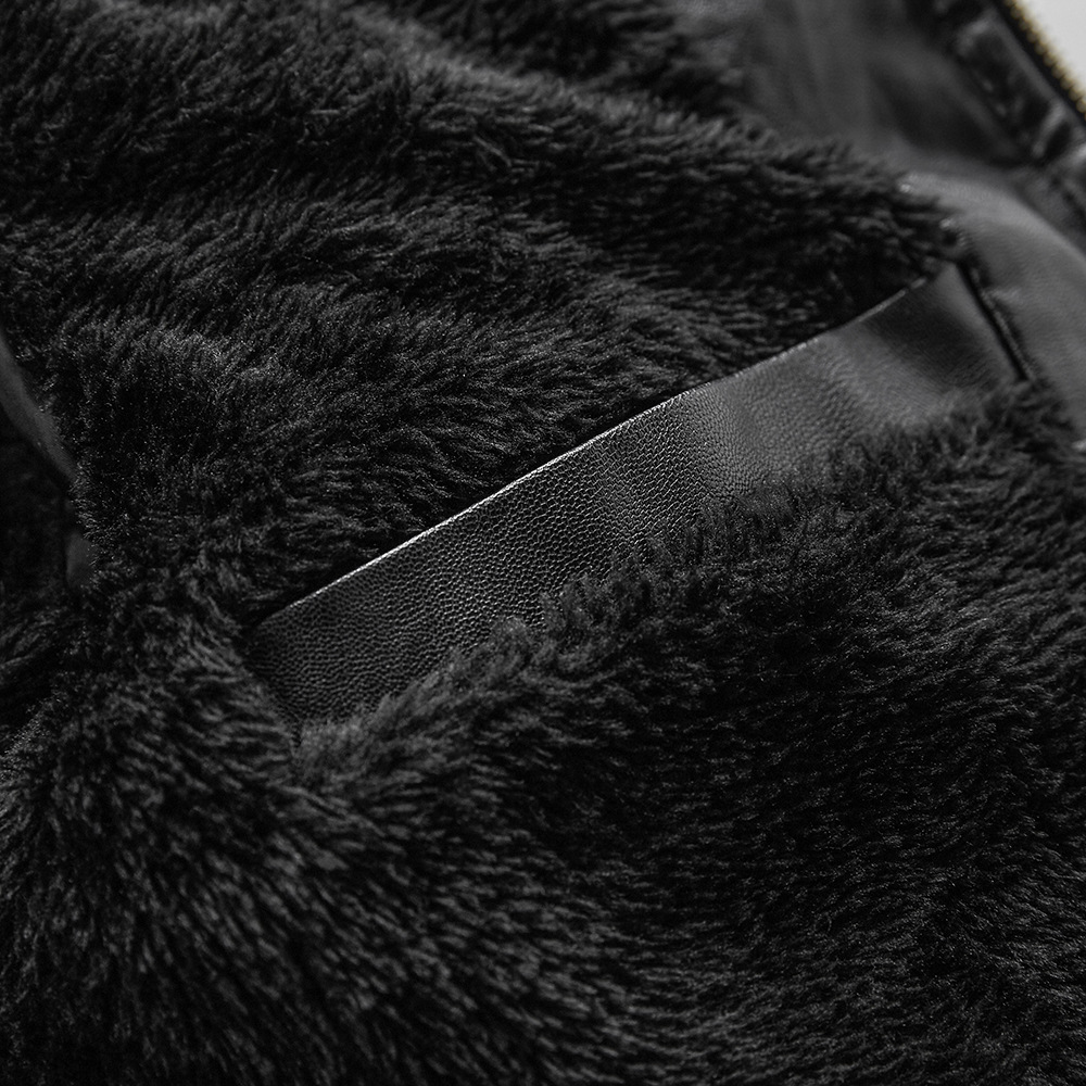 Fleece leather jacket for men, cross-border European-sized coat, youth motorcycle suit, color-blocked large-sized new fashionable leather jacket Application Scenario