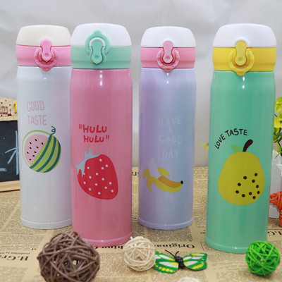 Thermos Cup Female Outdoor Large Capacity Stainless Steel Cup Student Water Cup Portable Children's Pot Creative Bottle Manufacturers Wholesale