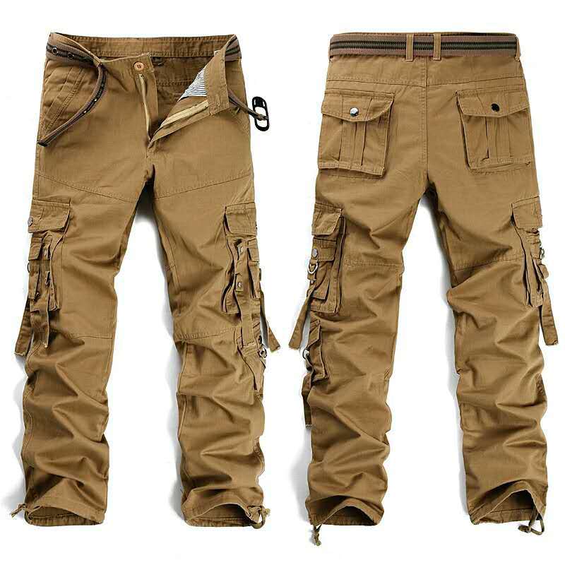 Wholesale men's casual pants, straight-leg pants, loose multi-pocket workwear pants, men's outdoor multi-pocket pants, cross-border Item Picture
