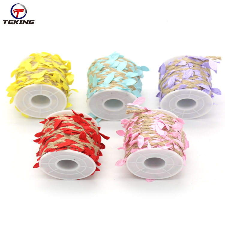 Manufacturers Direct Jute And Leaves Braid Color Fashion Twine Decorative Clothing Creative Diy Woven Twine details Picture