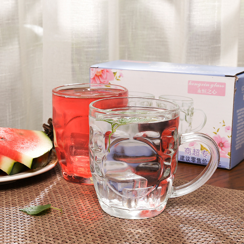 Factory wholesale of six-piece wedding gift sets with rose relief glass water cups and rose cups details Picture
