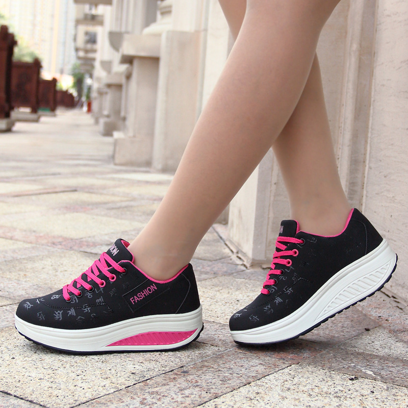 836 Leather Shaking Shoes Women's Casual Sports Shoes With Thick Soles Korean Version Of Travel Shoes Fashion Single Shoes Platform Shoes Large Size Women's Shoes Specification drawing
