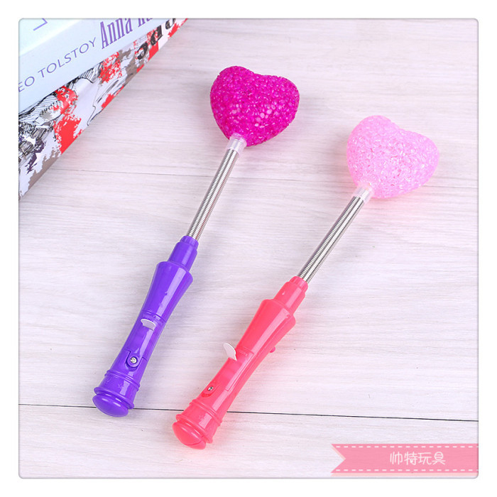 Heart-Shaped Rice Grains Flashing Fluorescent Particle Lamp Stick Children's Luminous Stall Toys Hot details Picture