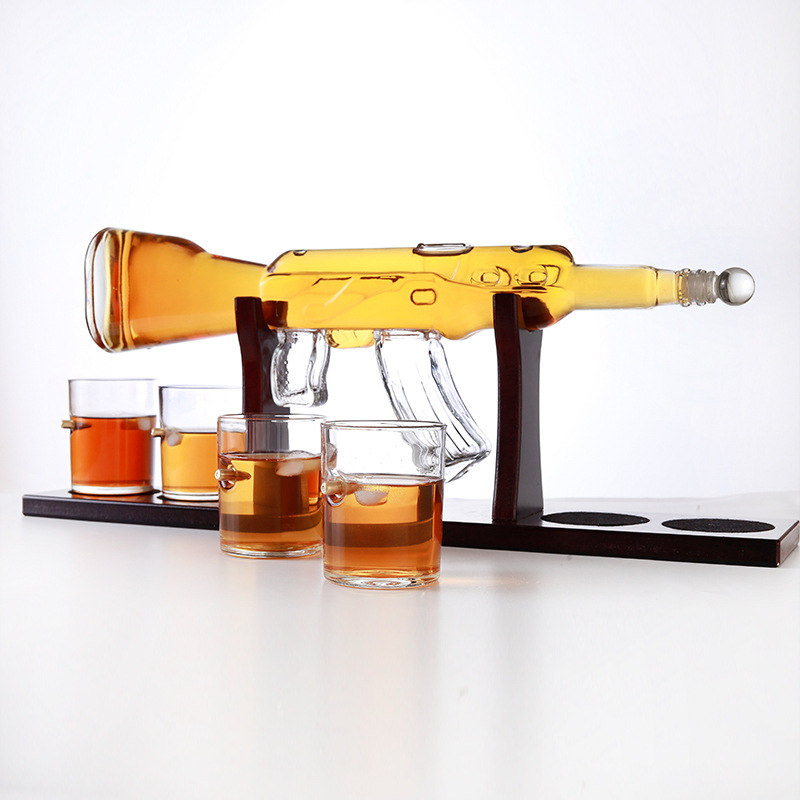 威士忌造型玻璃盛酒器 玻璃酒具套装 工艺酒瓶详情图3