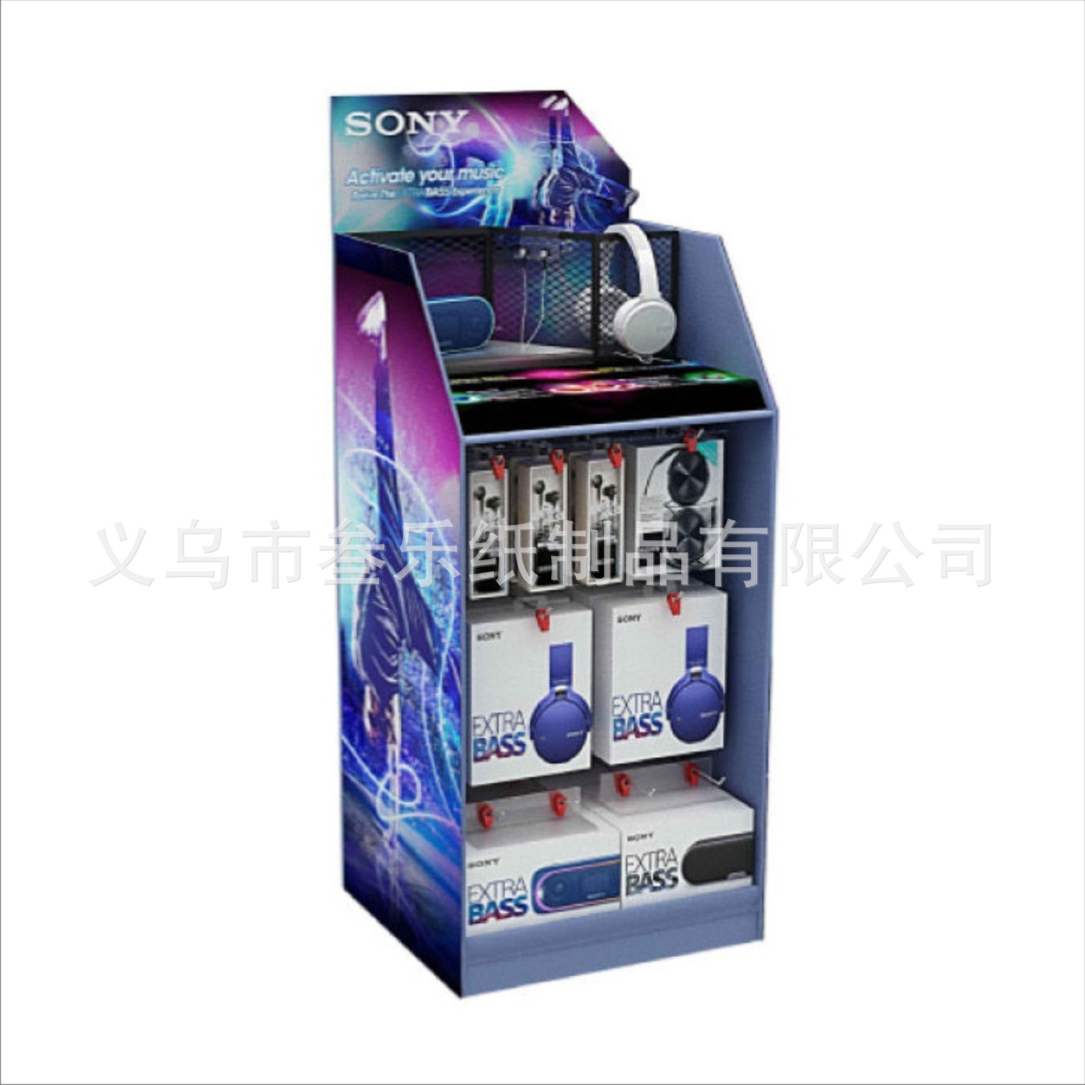 Mall hook folding display rack chain store promotional paper shelf colored cardboard assembly display box Application Scenario