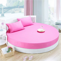 全棉圆床床笠纯棉圆形床单床罩宾馆酒店床垫保护套纯色2米2.2白色