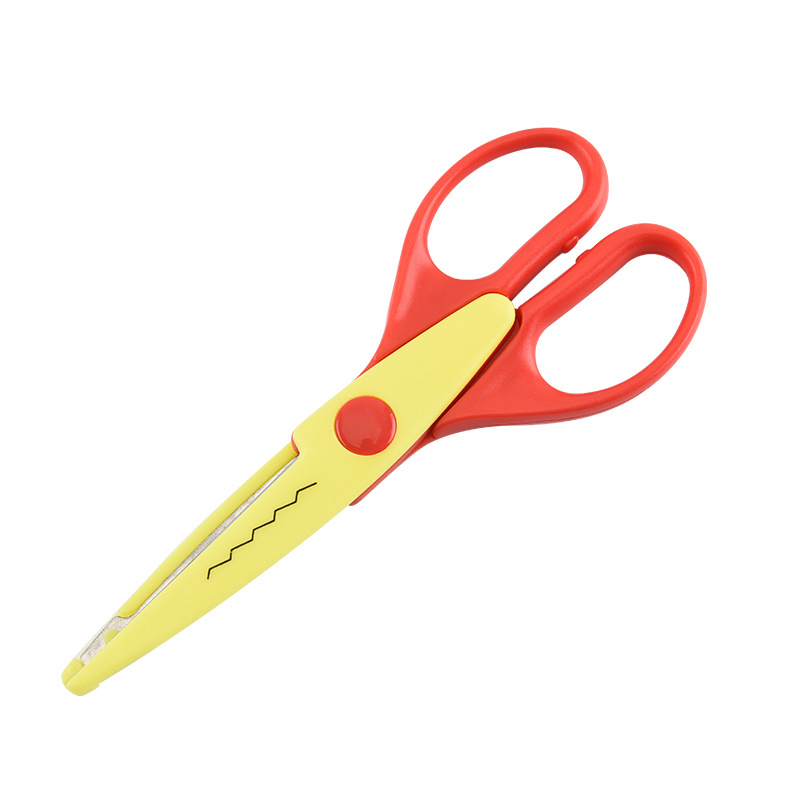 DIY paper-cutting scissors, 6-inch double round handle lace scissors, kindergarten hand-cut paper-cutting without hurting hands, factory direct supply