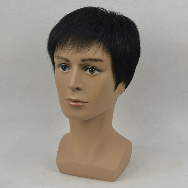 Short real hair wigs for middle-aged and elderly fathers, realistic and natural hairstyles, finely trimmed short hair for men with large scalps details Picture