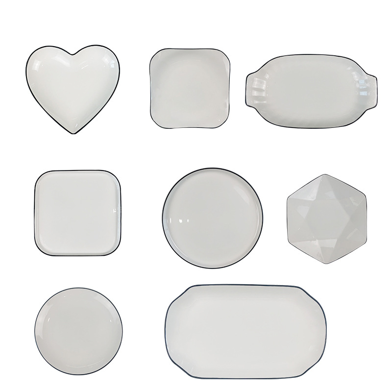 纯白西餐盘子陶瓷蛋糕早餐盘酒店餐厅水果点心餐具陶瓷盘厂家直销