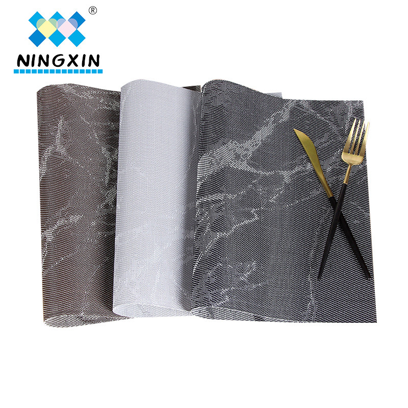 Cross-border marble pvc placemats, hotel Western placemats, anti-slip mat manufacturers, European-style placemats, Teslin jacquard placemats