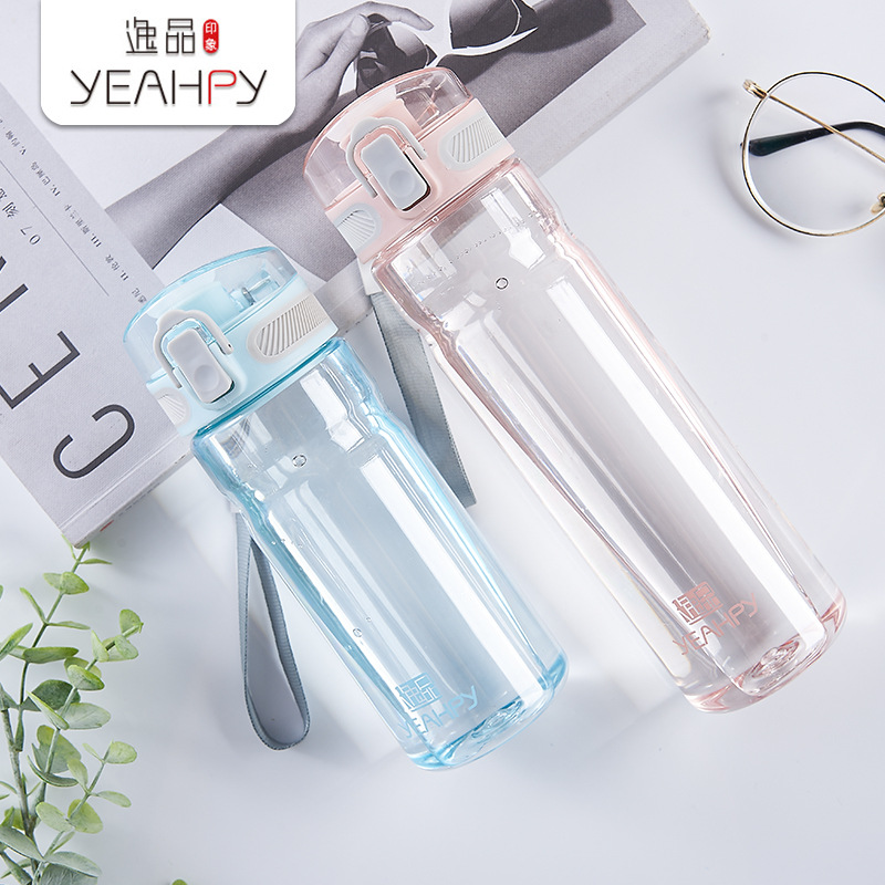 G369 bouncing lid plastic water cup with a drawstring, outdoor sports water bottle, anti-drop outdoor fitness student cup, and portable cup for boys and girls