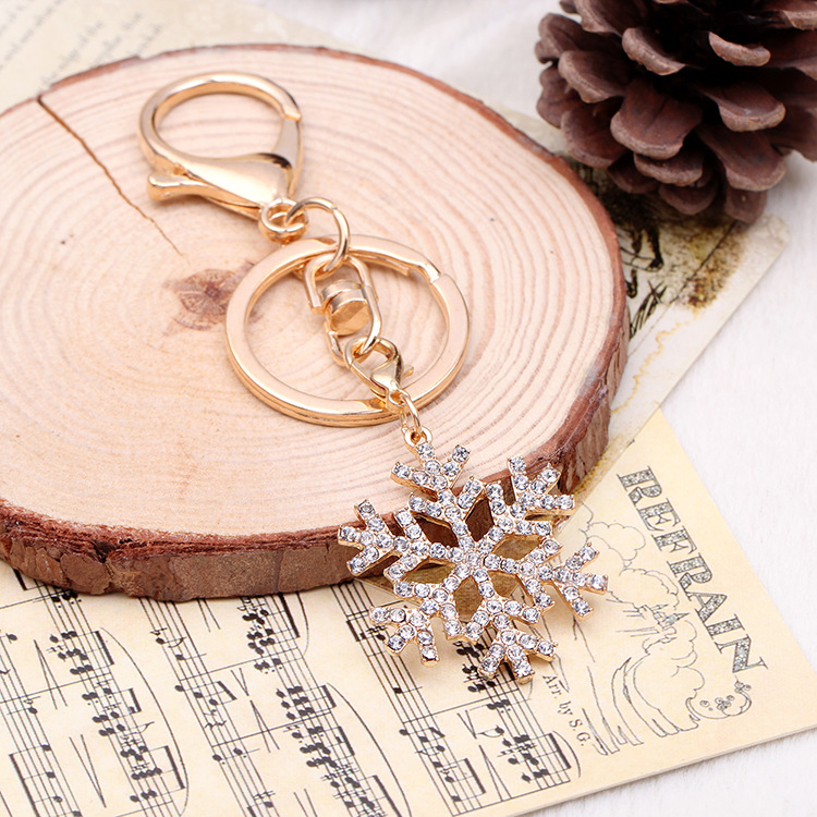 Europe And The United States Foreign Trade Christmas Snowflake Diamond Keychain Memorial Gift Holiday Gift Pendant Aliexpress Supply details Picture