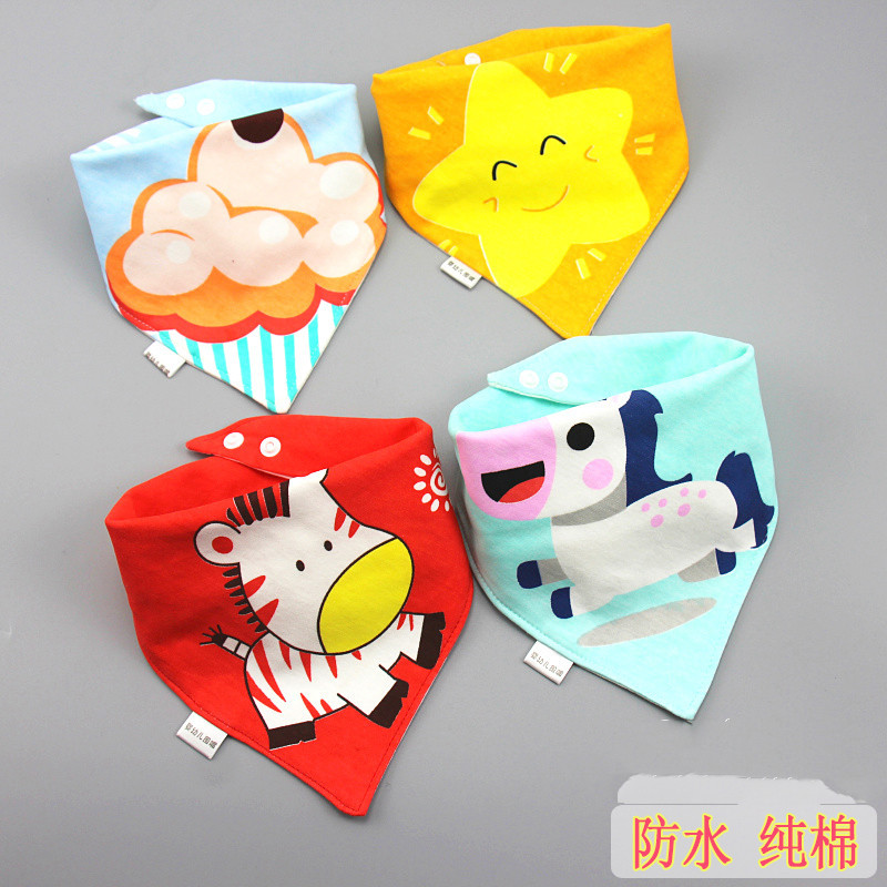 Baby Saliva Towel Baby Triangle Towel Pure Cotton Double Button Waterproof Newborn Bib Pocket Children's Scarf Spring And Autumn Specification drawing